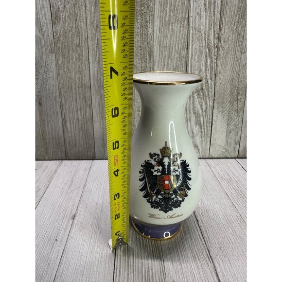 Vintage Wien Austria Handarbeit Bud Vase Porcelain Gold Rim 6.75'' Tall - Picture 7 of 9